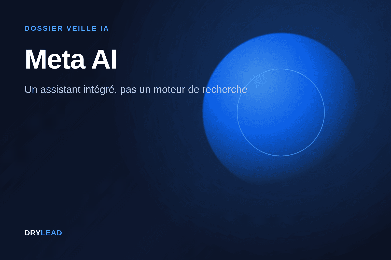Illustration du dossier veille Meta AI, identité visuelle Meta (bleu)