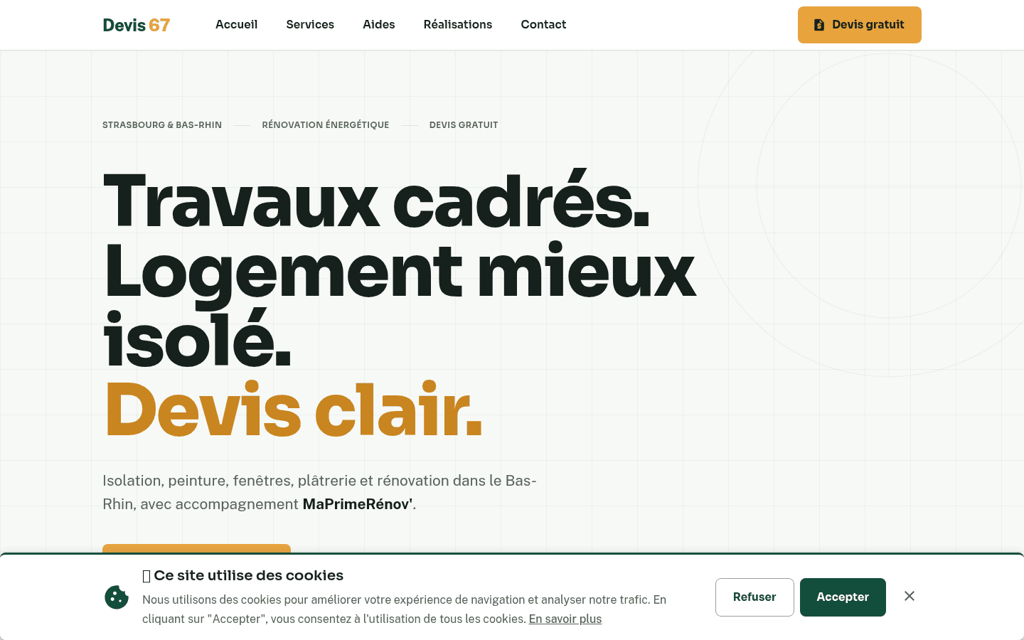 Aperçu du projet Devis 67